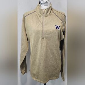 Knights Apparel Washington Huskies UW Purple Gold 1/4 Zip Thumb Hole Shirt Sz L